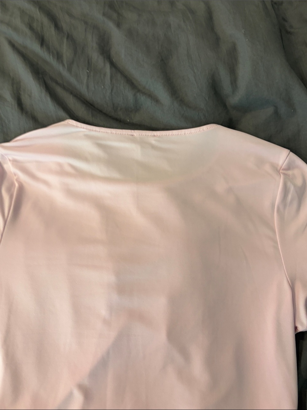 Express Pale Pink Short-Sleeve Bandeau Bodysuit - Picture 4 of 4